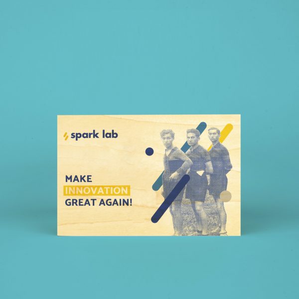 Carte de vœux bois SPARK LAB