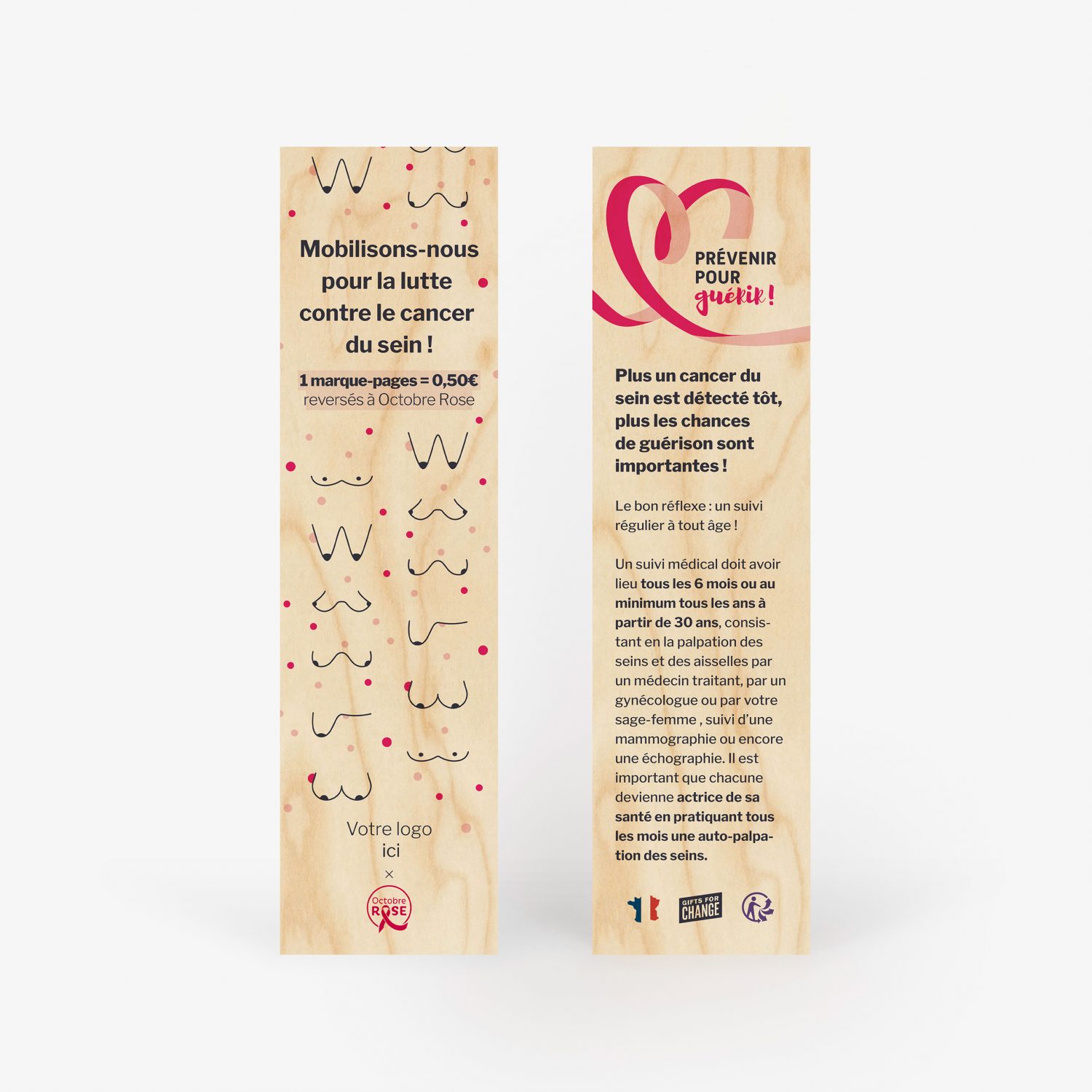 Marque-pages Octobre Rose 2025 - Mockup