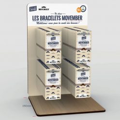 Movember santé masculine - Présentoir bracelets Gifts for Change